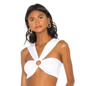 Superdown Odette O Ring Top Womens Size Small in White Stretch fit Jersey Knit